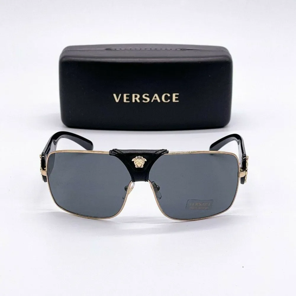 New Versace Black w/ Gold Accent Unisex Sunglasses